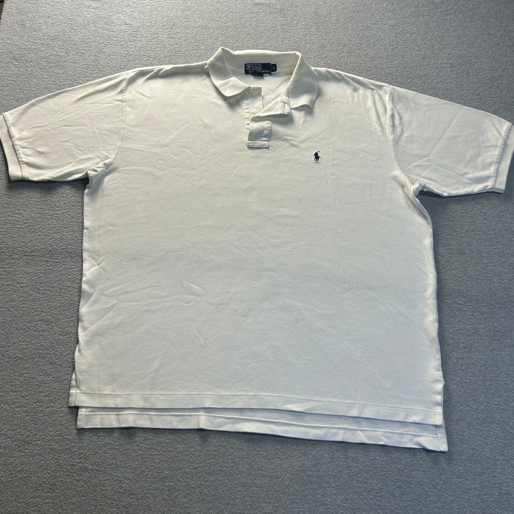 Polo Ralph Lauren Polo Shirt Mens XL White 100% Cotton Pony Logo Classic Fit